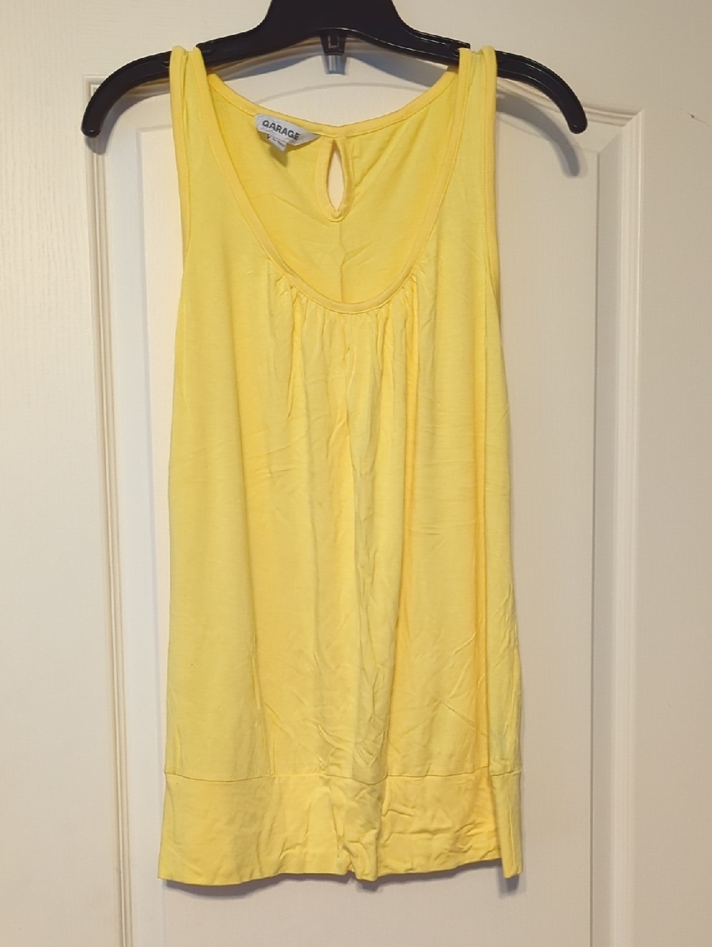 Garage Yellow Sleeveless Tank with Keyhole Back